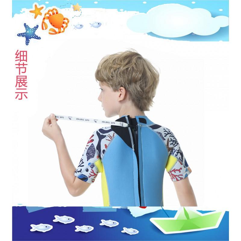 2.5mm Children's Swimsuit Submersible Suit Boys One-piece Middle Diving R002 Cartoon Thickening