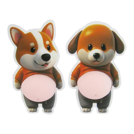 2Pcs Corgi Belly Anti-Collision Sticker Soft Bumper Guard Car Door Table Corner Protector Stress Relief Toy Self-Adhesive Decoration Sticker