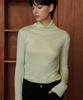MELLY&ROSE Soft Wool Tencel Turtleneck T-Shirt (319948)_Lime