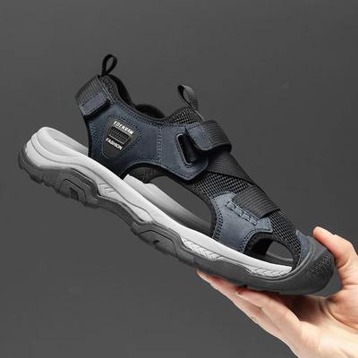 Fashion Casual Leather Shoes Men Summer New Male Footwear Luxury Hollow Out Man Sandals New Fashion Beach Slippers Outdoor Men's Shoes