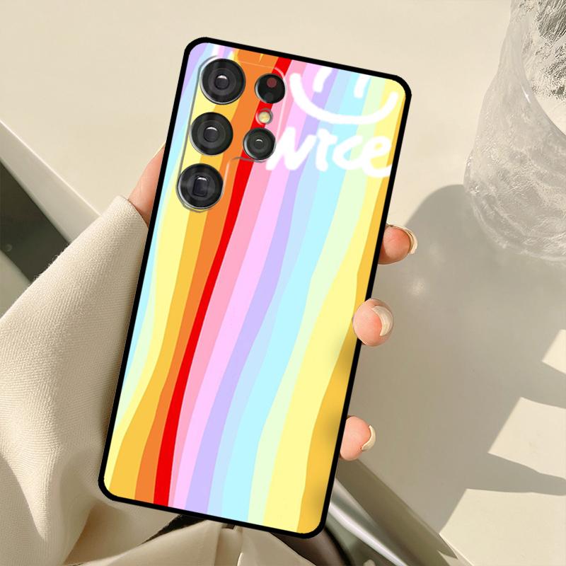 Regenbogen Niedliches Cartoon Hülle Für Samsung Galaxy S25 Ultra S21 S22 S23 S24 Ultra S9 S10 Plus S20 FE S25 FE Rückabdeckung