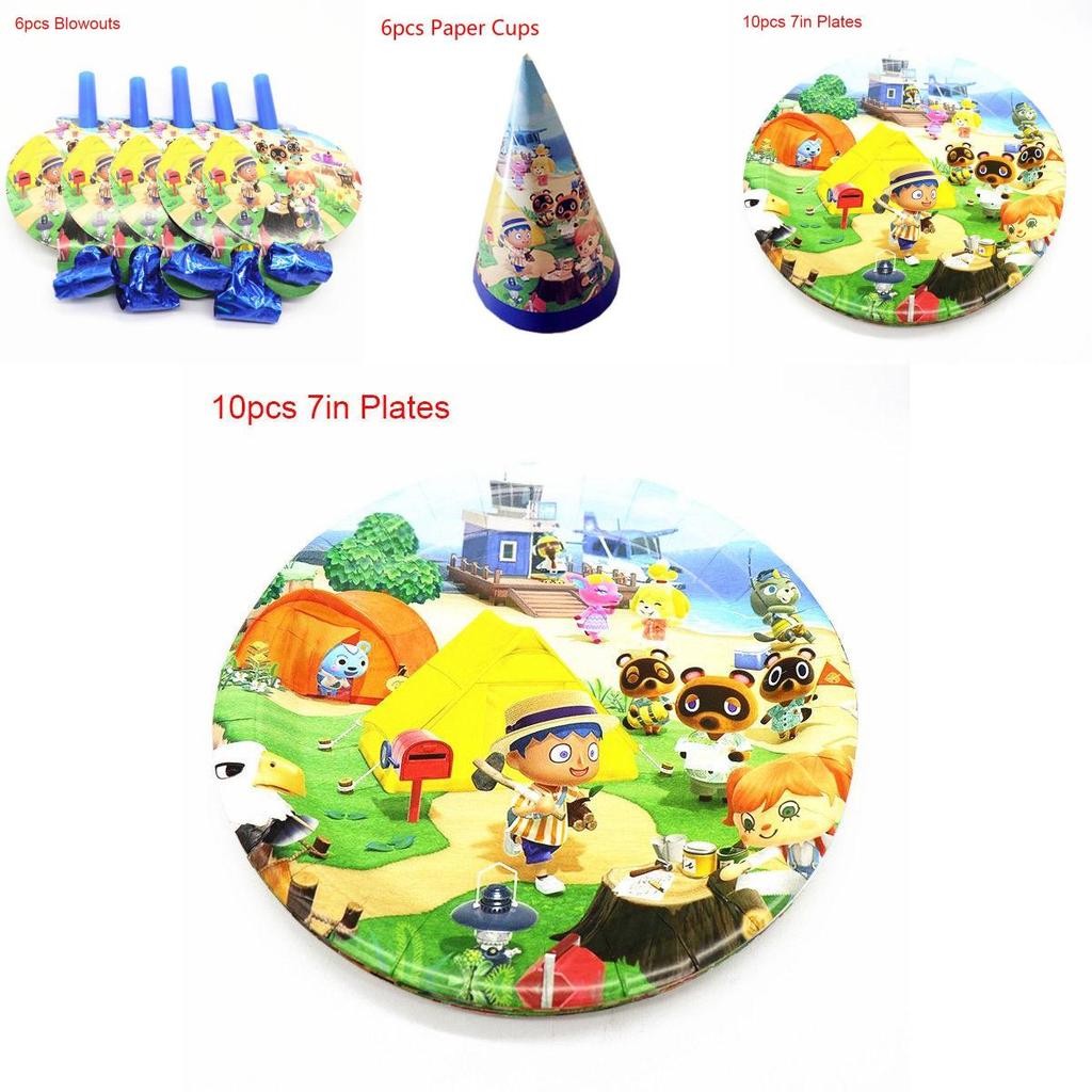 Adorable Animal Crossing Party Supplies For Kids Enhance Birthday Atmosphere With Plates And Tablecloth