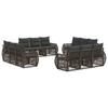 Garden Sofa Set 12 Pcs Grey and Dark Grey Poly Rattan