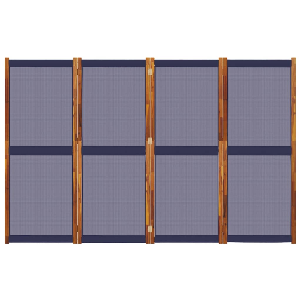4 Piece Folding Screen In Dark Blue 280 X 180 Cm