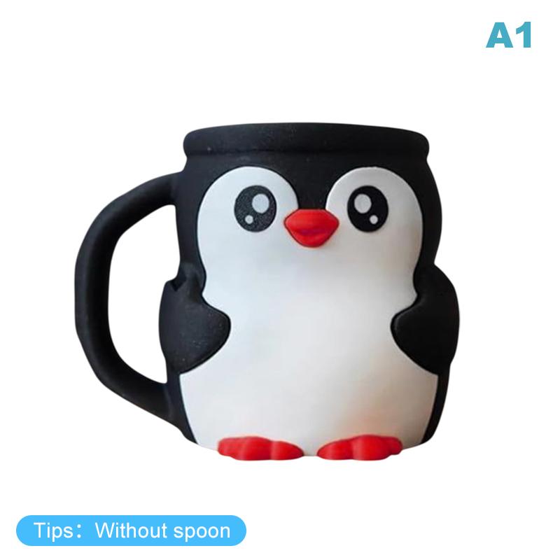 

Милый пингвин держатель для пинты мороженого, 3D-печать контейнеров для пинты мороженого с ручками против замерзания, ложки, рукав-подстаканник для пивной банки A1