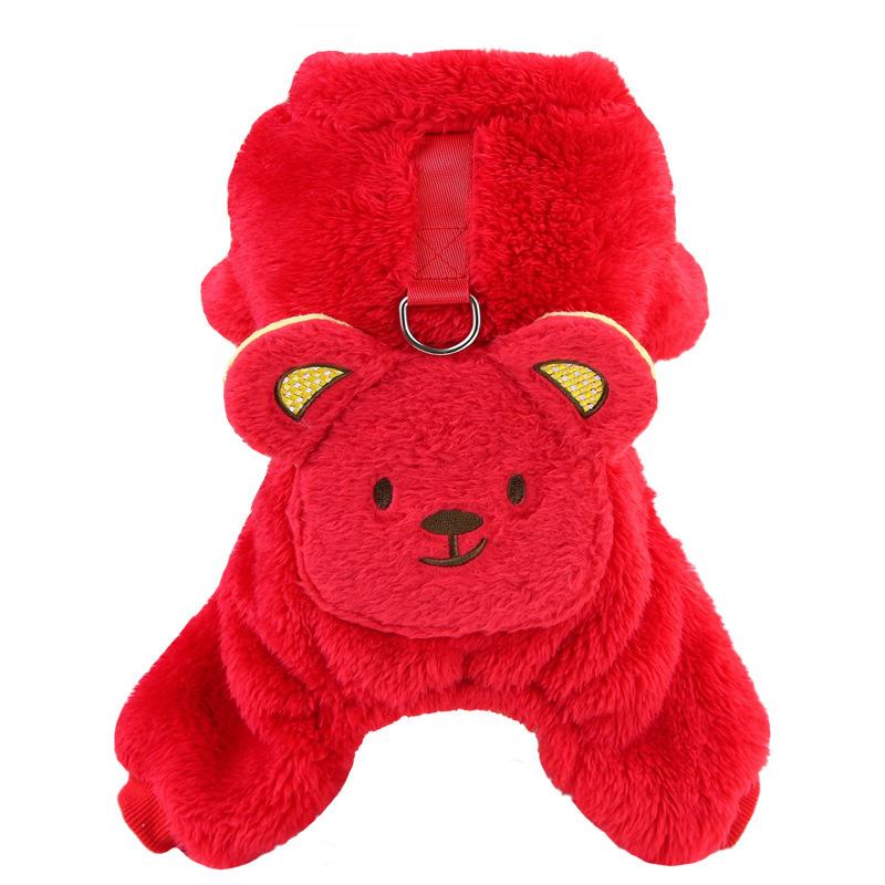 Cute Pet Clothing Teddy Small Dog Dog Clothing Four-legged Autumn and Winter Clothing Thickened and Warm