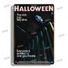 Halloween Movie Decorative Plaque Tin Metal Retro Sign Cinema Cafe Bar Decoration Poster Board Modern Home Wall Decor Aesthetic