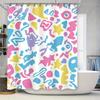 Colorful Cartoon Shower Curtain Set: Modern Bathtub Cover With Vivid Printed Pattern For Bathroom Decor 72X84 Inches