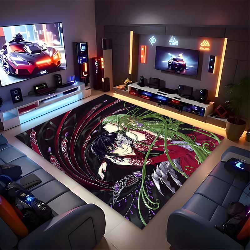 Anime Code Geass Printed Absorbent Washable Carpet,Non-Slip Bathroom Mats,Kitchen Rugs,Living Room Entrance,Camping Picnic Rugs
