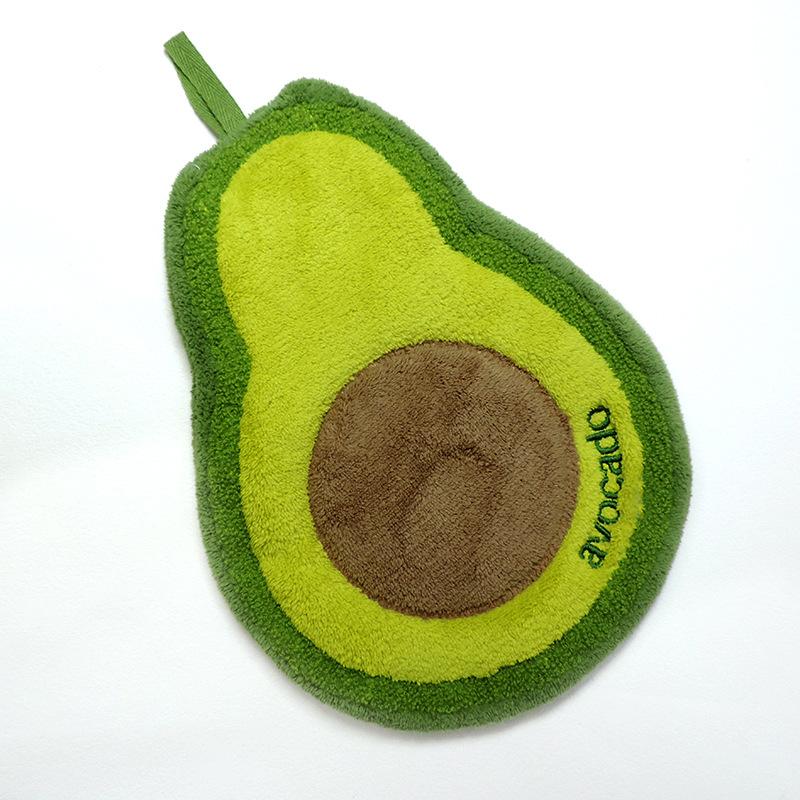 Cartoon Fruit Hand Towel Hanging Absorbent Bathroom Kerchief Coral Fleece Thickened Washcloth