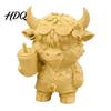 Milk Tea Cow Model 2Pcs Cute Highland Figurine 3D Printed Bubble Statues Fun Office Desk Accessory Summer Farmhouse Style Desktop Ornaments,