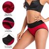 European & American Cotton Color Block Tummy Control 5-Piece Women's Plus Size Briefs Set