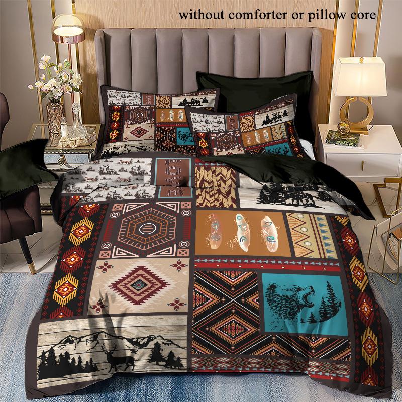 Animal Splicing 3D Digital Printing Three-Piece Set To Map Custom Bedding Quilt Cover