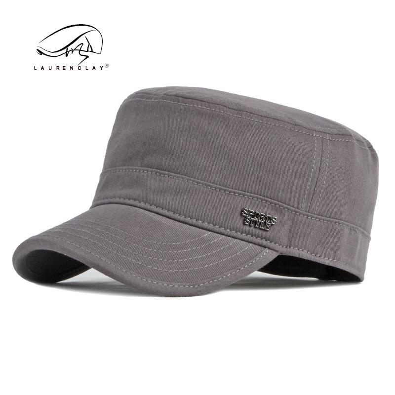 Men's Fashionable Cotton Duckbill Cap - Flat-top, Korean Style Military Hat for Spring/Autumn, Outdoor Sun Protection and Sport.