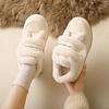 Women Winter Cotton Shoes Thickened White Shoes with Velvet  Thick Soled Warm High-end Feeling Wearing Hairy Shoes Outside