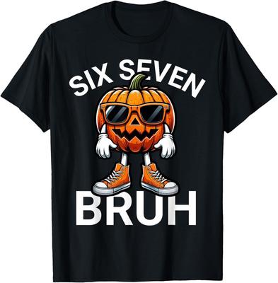 67 Halloween Funny Six Seven Meme Brainrot Pumpkin  Unisex T-Shirt