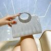 Elegant Pleated Leather Evening Handbag for Weddings and Parties