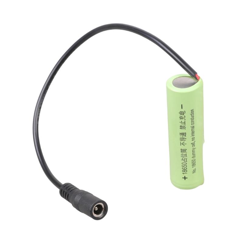 Dummy Battery Elimination Adapter Spacer 0V DC5.5x2.1mm/2.5mm 18650 Fake Battery Connectors Tube For Speakers Fan