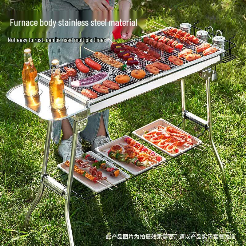 Portable Foldable Stainless Steel BBQ Grill