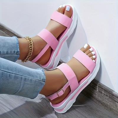 Women's Platform Sandals Casual Open Toe Summer Shoes Comfortable Buckle Strap Sandals