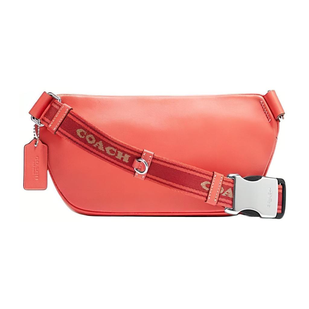 Coach Elias 23 Letter Logo Zip Classic Monogram Shoulder Crossbody Waist Bag Medium Men Bags Orange Brown CJ505-SVB10
