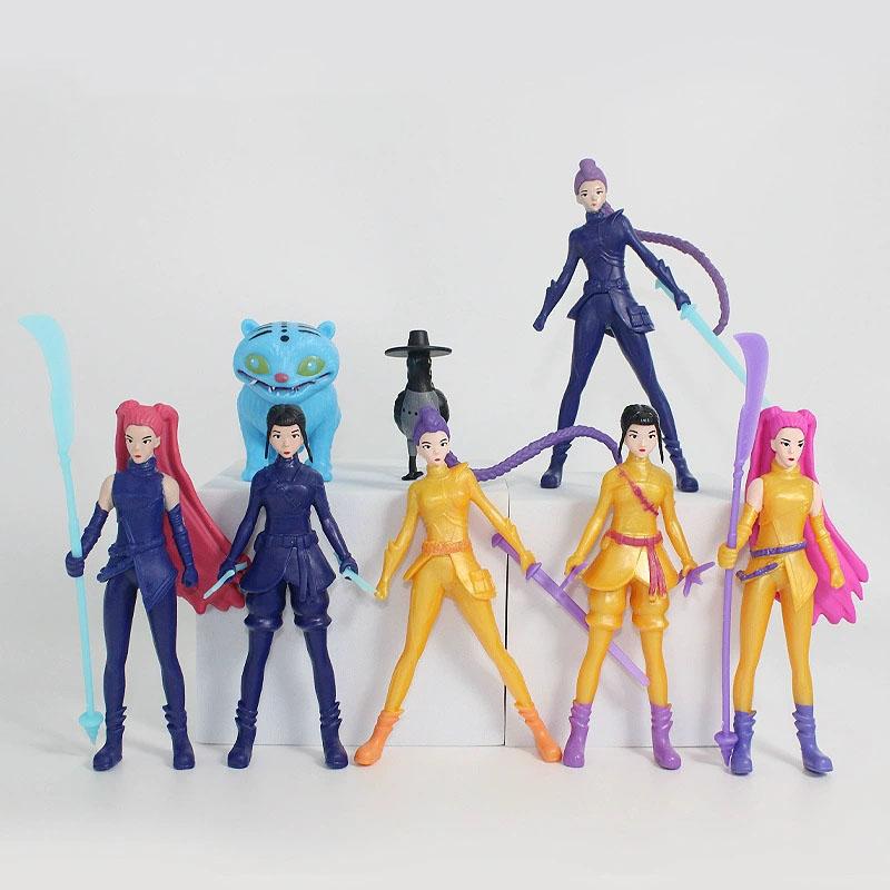 5pcs-18pcs/Set Kpop Demon Hunters Action Figure Tiger Rumi Mira Zoey Figurine Doll PVC Model Collectible Figure Room Decoration