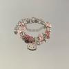 Braccialetto con Perline a Forma di Cuore Hello Kitty con Cristalli Scintillanti per Donne e Ragazze