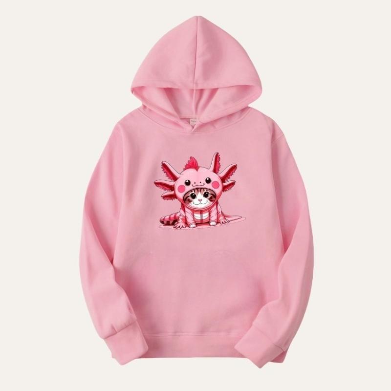 

Salamander Cute Casual Hoodie Cartoon Pattern Printed Winter Fashionable Comfortable Children s Hoodie 110cm розовый