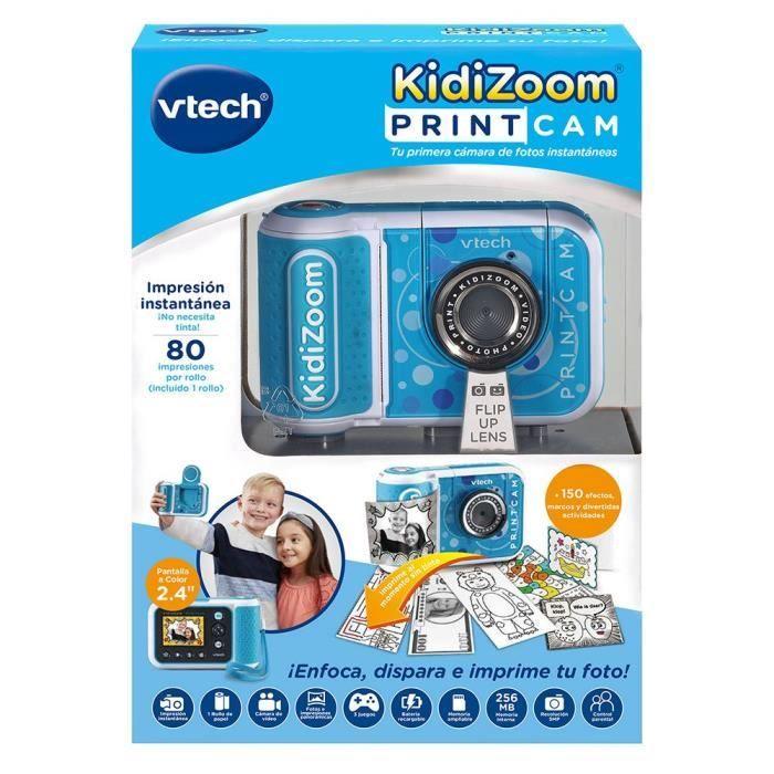 Appareil photo - vtech - kidizoom print cam bleu - selfies faciles - effets spéciaux - jeux inclus