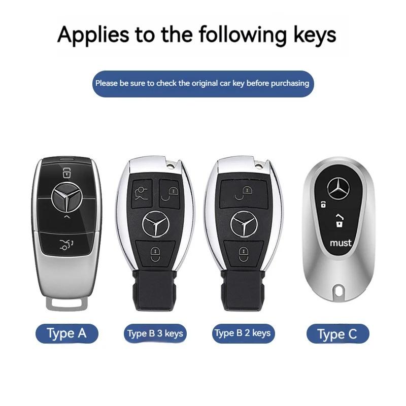 1pcs Leather Car Smart Key Case Cover Shell Fob Holder For Mercedes Benz A B C E S R-Class C43 CLA GLB GLC GLK SLK SL Vito W20