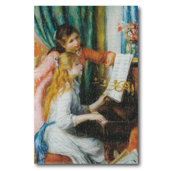 

Crystal mini plastic puzzle 150-piece + 96-piece set, two girls playing the piano