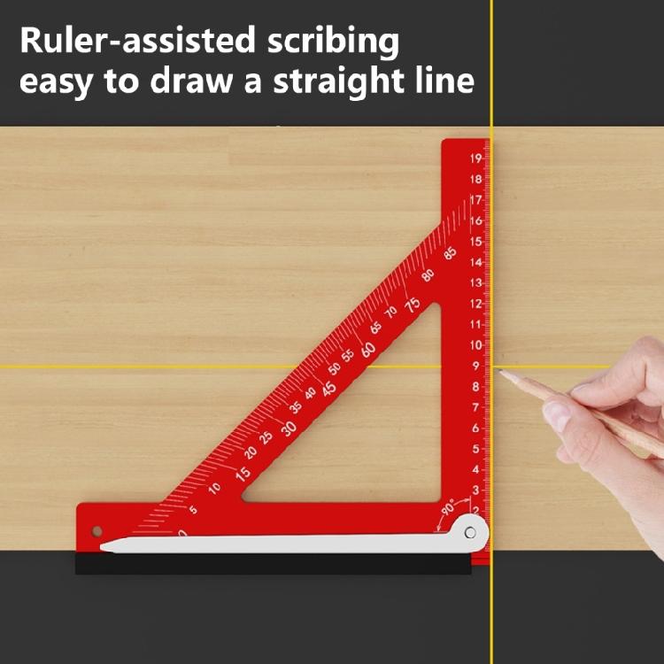 Woodworking 90 Degree Precision Square Edges Marking Tool, Aluminum Carpentry Pocket Marking Square Right Angled Ruler