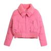 Womens Short Puffer Coat With Oversized Lapel Warm Thick Cotton Jacket Winter Casual Wear