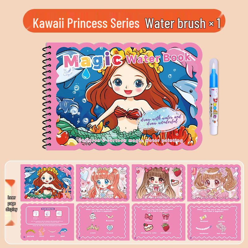 Magic Water Painting Book: Reusable Coloring and Graffiti Book for Kindergarten Boys and Girls