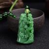 Natural Green Chinese Agate Dragon Rose Pendant Jade Necklace  Charm Jewelry Carved Blessing Amulet Gifts For Women Men