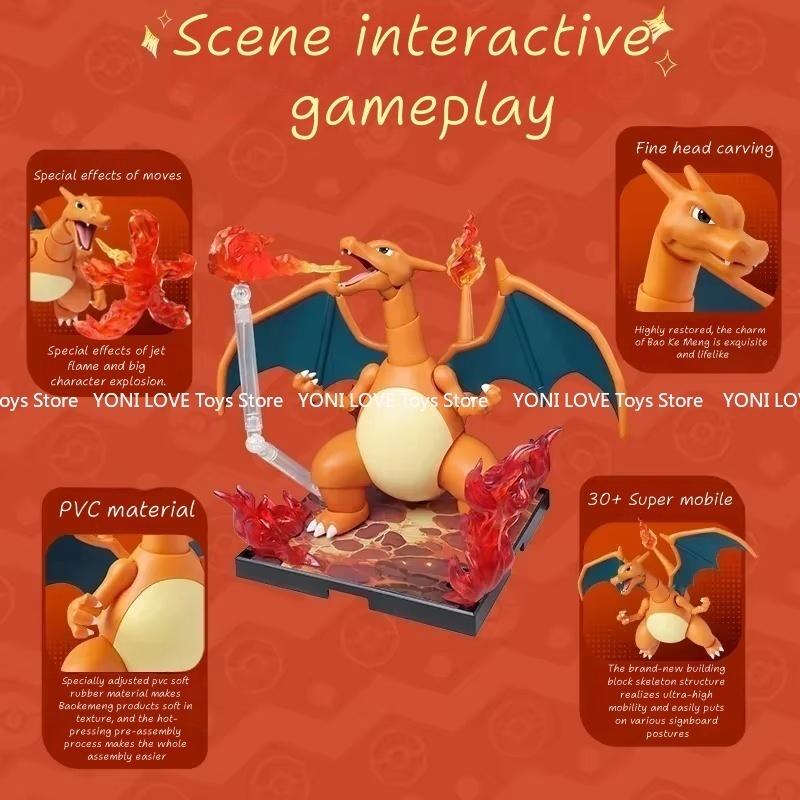 BLOKEES Pokémon Building Blocks Charizard Ceruledge Meowscarada Greninja Assembled Movable Model Ornament Toy Collection Gift