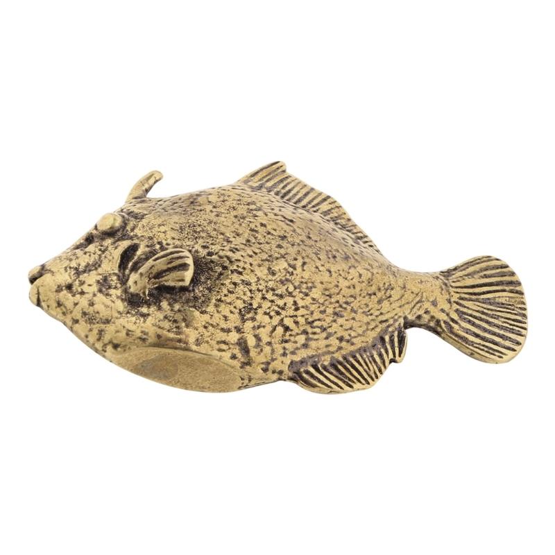 Antyczna Metalowa Miniaturowa Rzeźba Jesiotra Rzeźba Statuetka Zwierzęcia Dekoracje Domowe Biurowe Kolekcjonerska Ozdoba Prezent