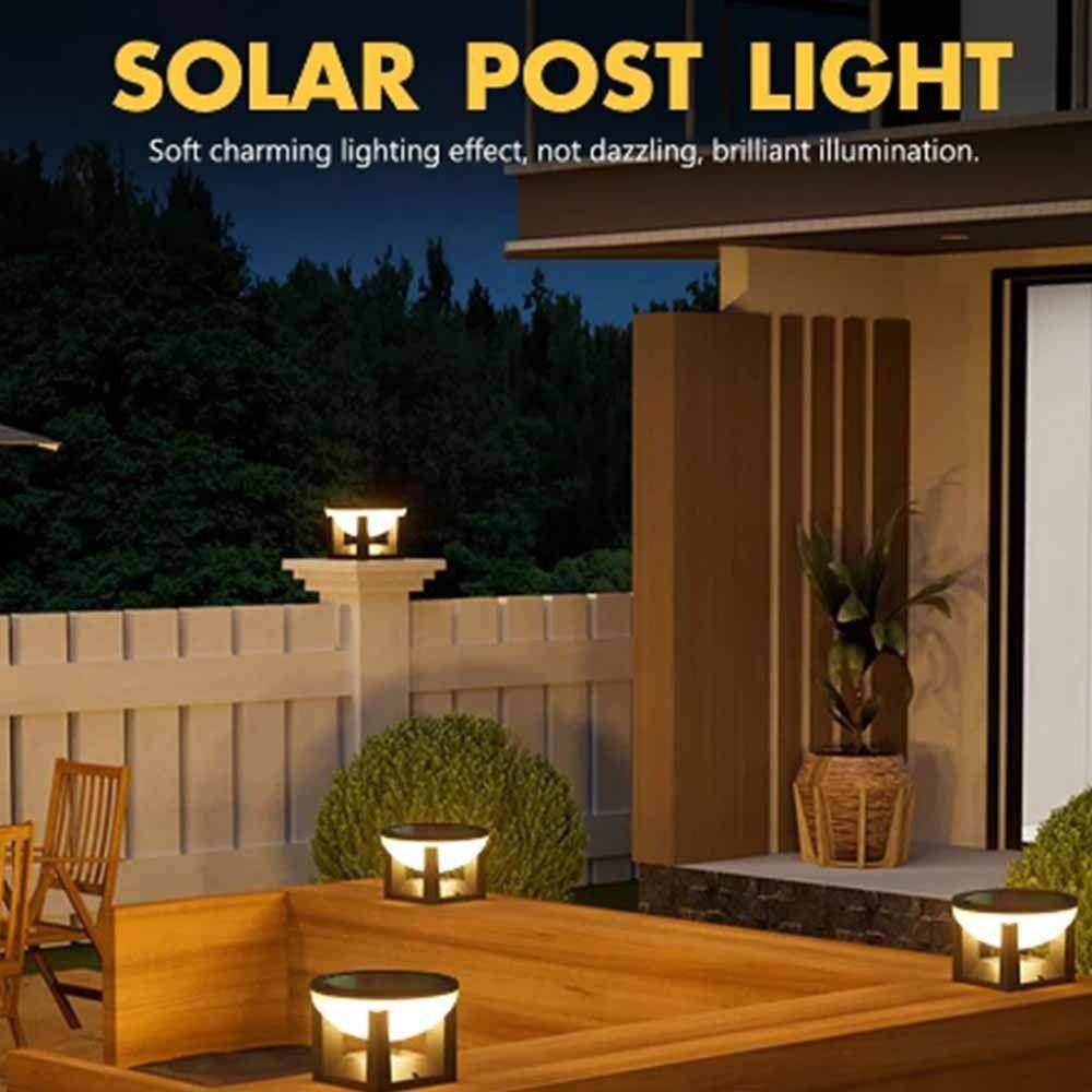3 Color Outdoor Solar Post Light Waterproof Outdoor Column Lamp Backyard Lighting