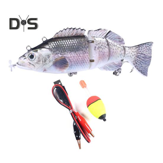 14CM/53G Elektrischer Angelköder mit mehreren Gelenken und Schwimmer, USB-aufladbar, LED-Leucht-Swimbait, Roboter-Kunstköder, Angelzubehör