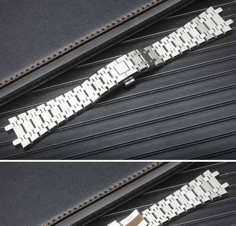 Solid Stainless Steel Watch Band For AP 15400 15703 AP ROYAL OAK Audemars Piguet Royal Oak Watch Strap 28mm 26mm Men Bracelet