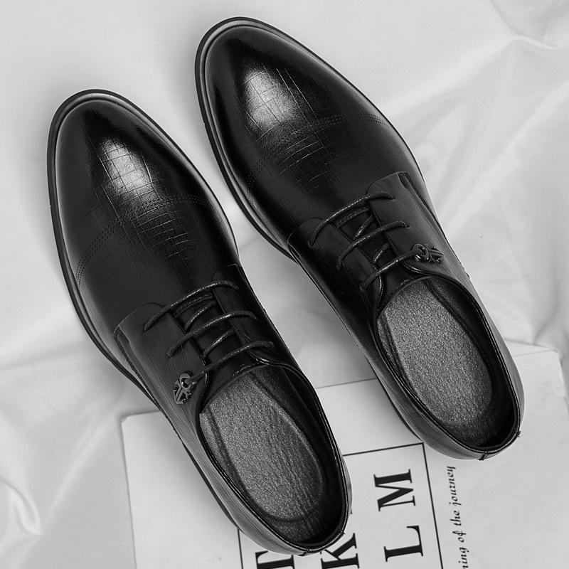 Leather Shoes Men's Spring Formal Men's Shoes Heightened 6CM Gentleman with Suit Leather Shoes 2025