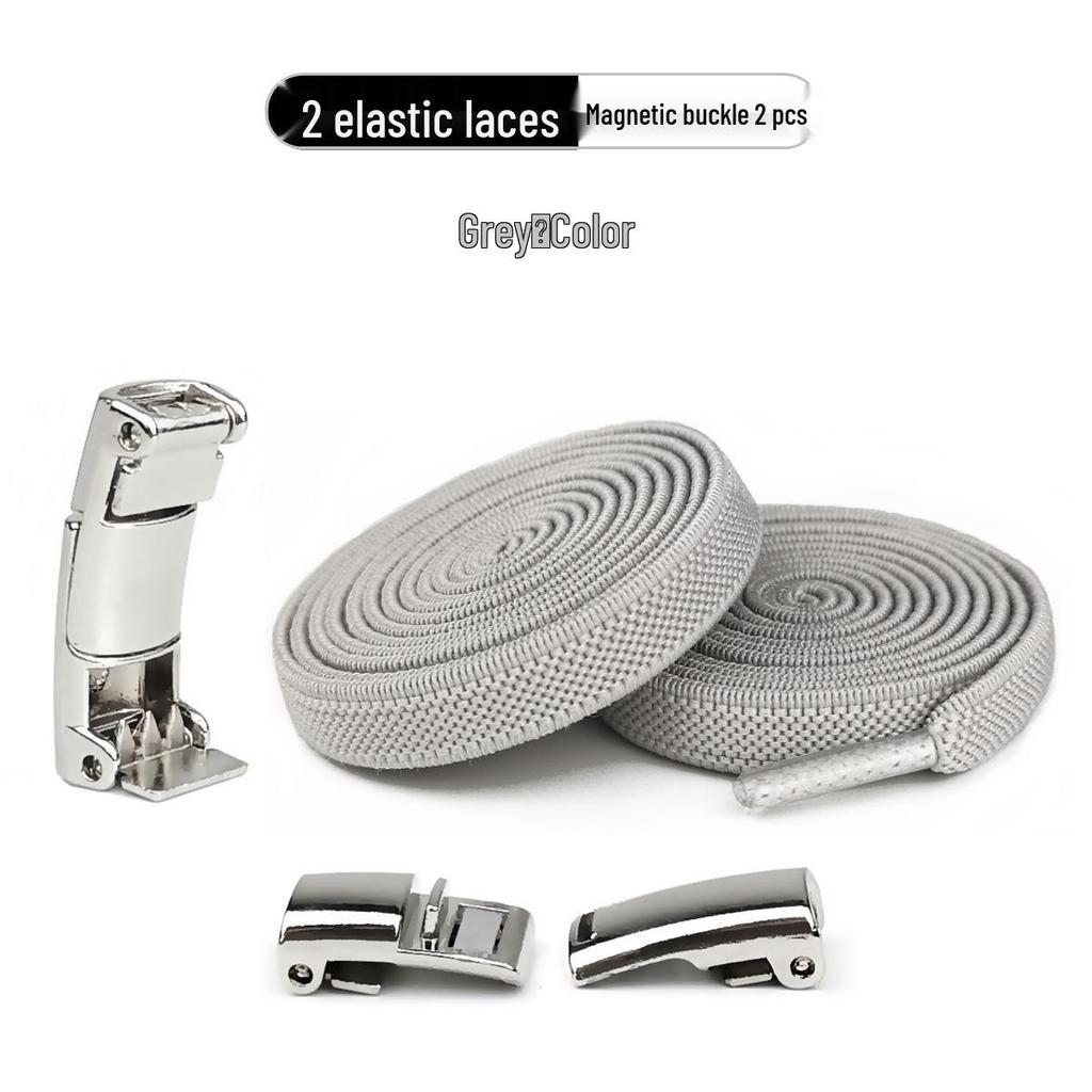 Upgraded 8mm Mesh Elastic No-Tie Shoelaces with Magnetic Buckle