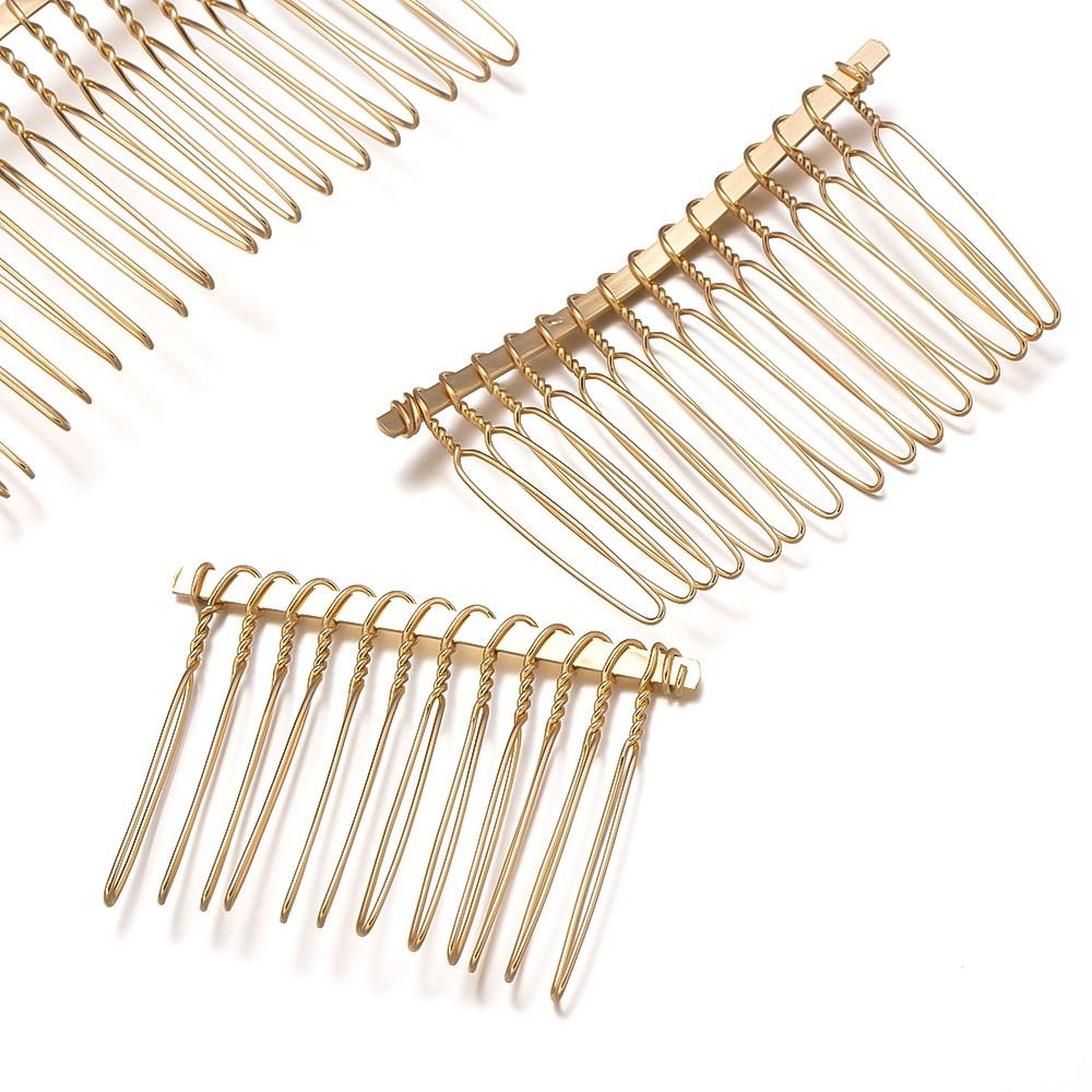 10pcs/Lot 10/12/15/20 Teeth Metal Wire Hair Comb Base For DIY Handmade Hair Clip Accessories Wedding Jewelry Making Decorative