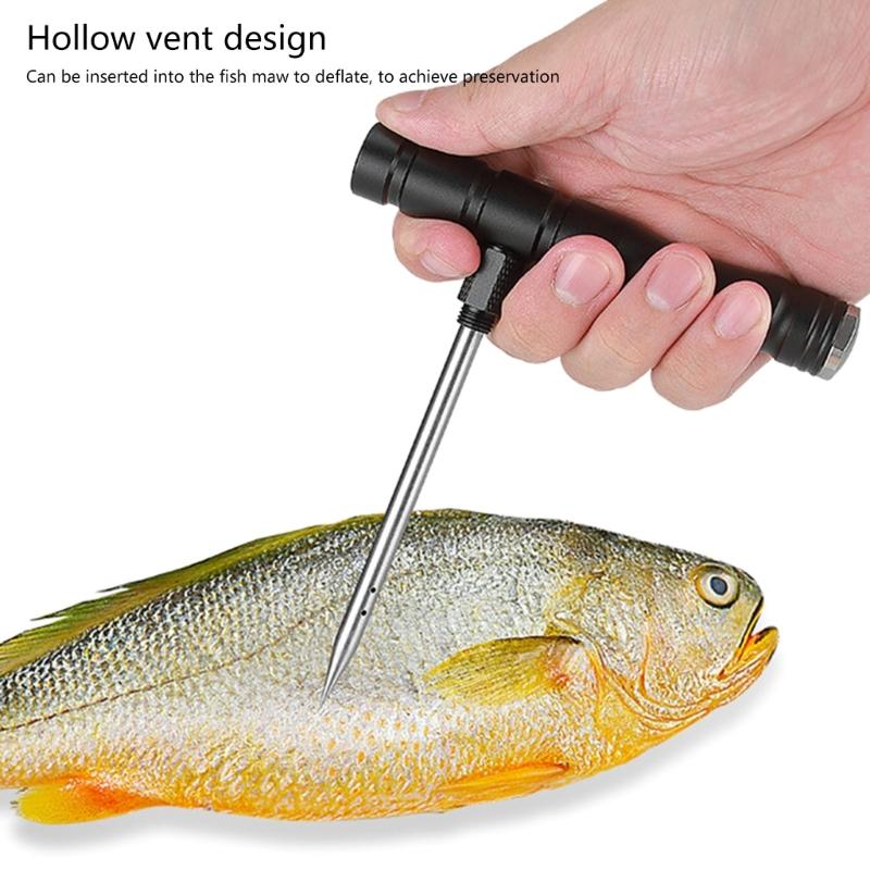 Professionelles Angelwerkzeug aus Edelstahl zur Verbesserung des Angelerlebnisses Multifunktionales abnehmbares Fischentlüftungswerkzeug
