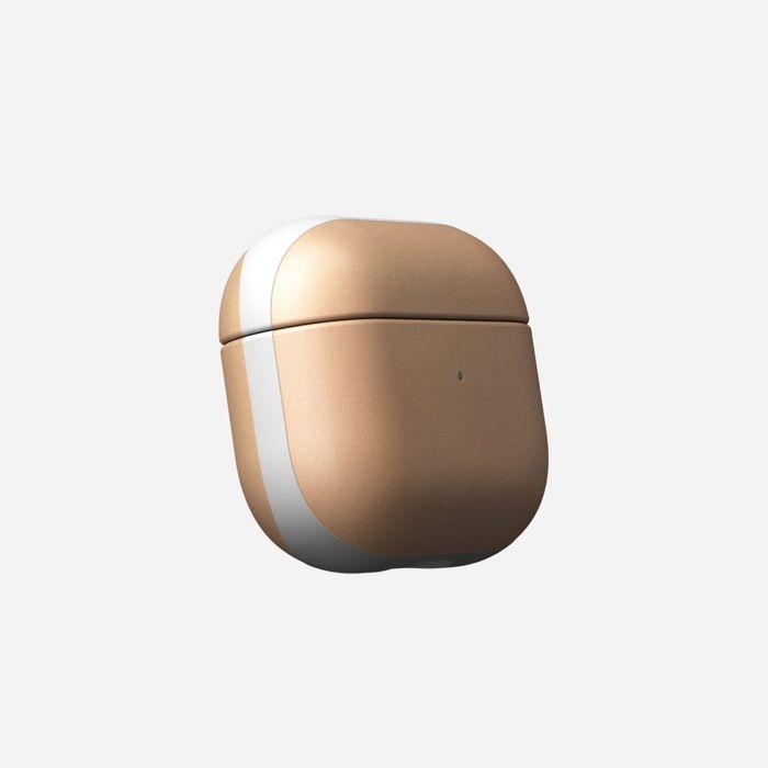 Coque airpods 3 - nomad - cuir véritable - couleur nude - étui moderne - design unique