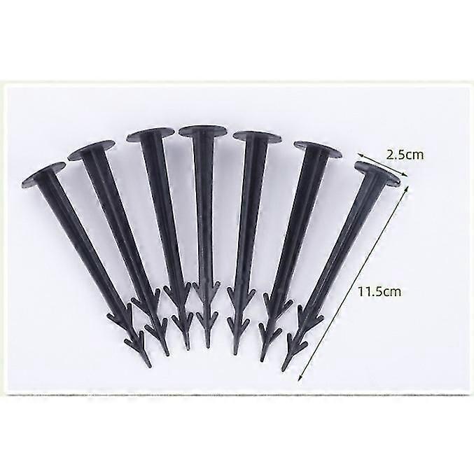 Pack of 100 Ground Stakes for Fixing Weed Control Cloth, or Mole Control Net Black
