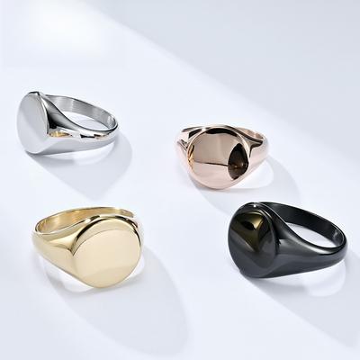 Schlichter und luxuriöser Titanstahl-Glattdichtring mit neutralem Ring
