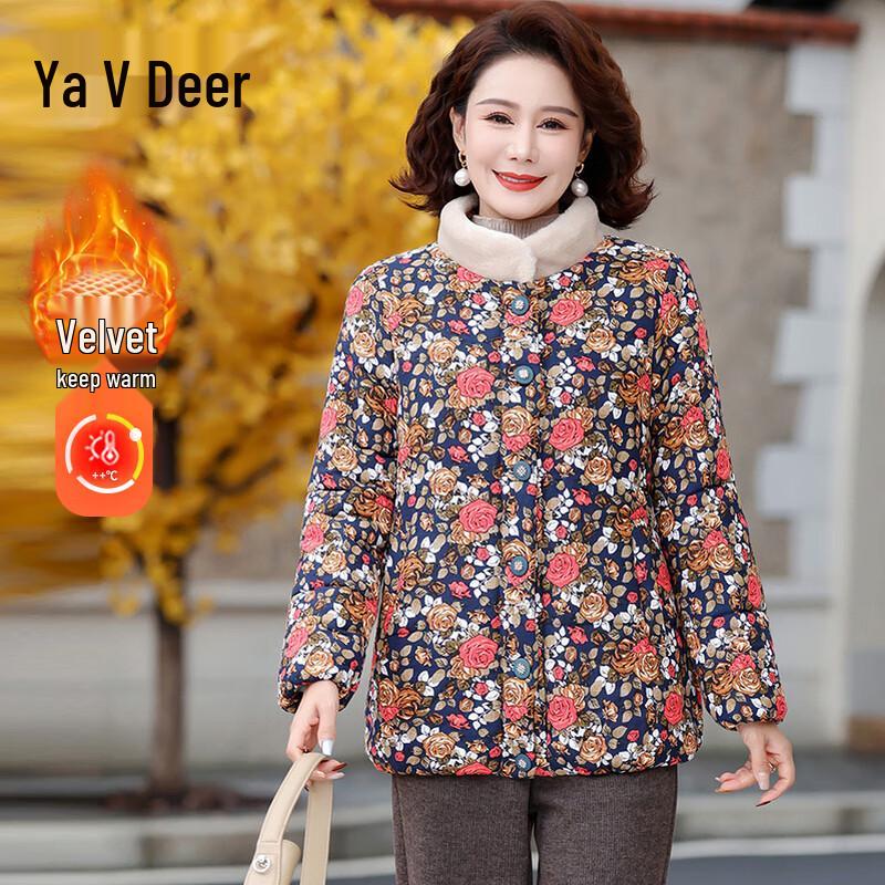 

Yalu Mid-Aged Women s Plush Padded Winter Jacket 3XL