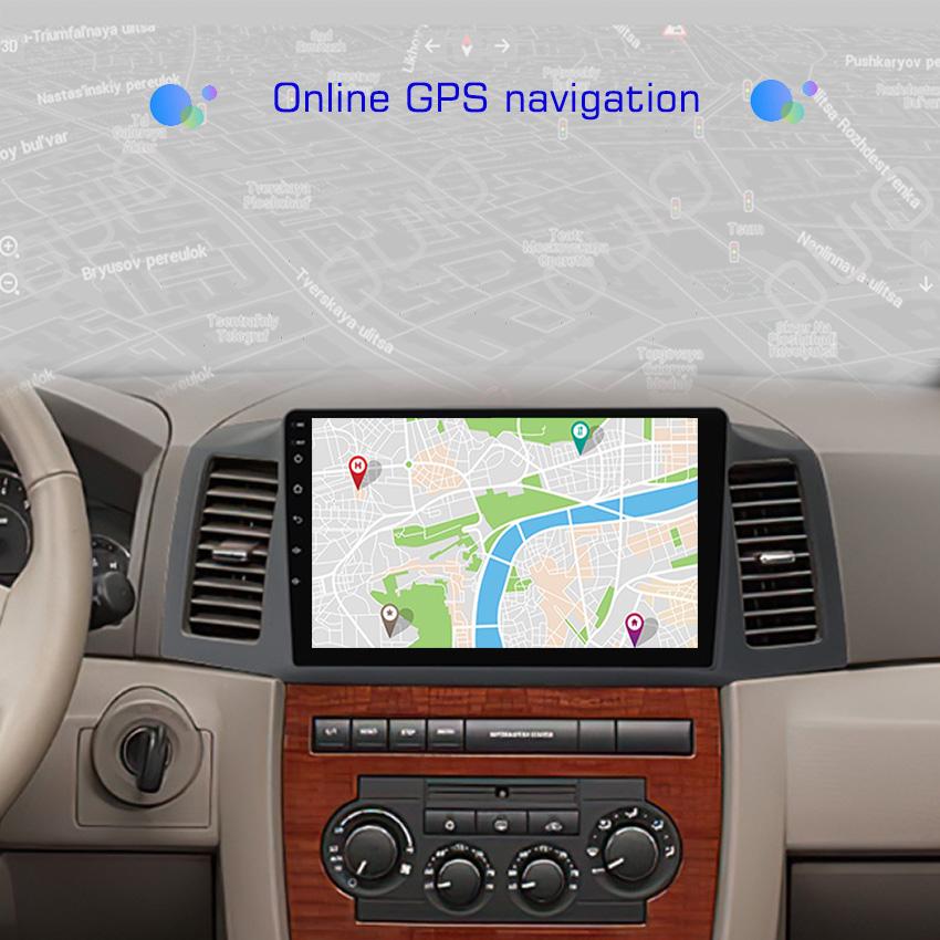 2din 8G+128G HD IPS Android 10 Car Radio Multimedia Player Carplay Auto GPS Navi DSP NO DVD For Jeep Grand Cherokee 2004-2007