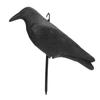 Crow Decoy PE Black Simulation Courtyard Decoration with Pole for Attracting Hunting Scaring Birds